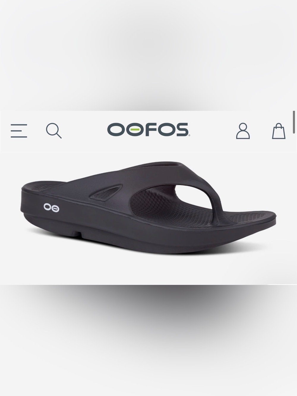 OOFOS Women's Black Slippers/Flip flop